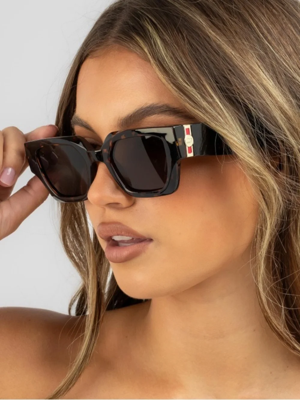 Le Specs Tortoiseshell Square Sunglasses with Brown Lenses